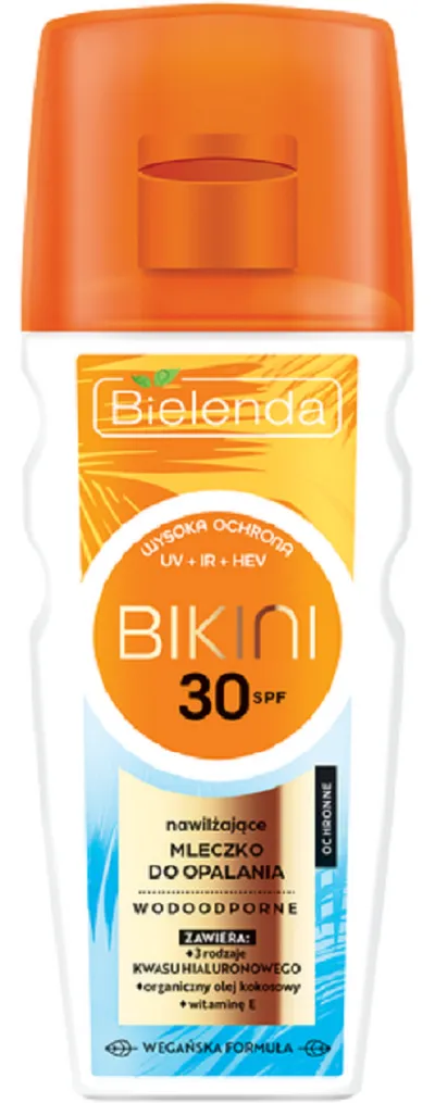 Bielenda Bikini, Nawilżające mleczko do opalania wodoodporne SPF 30 (nowa wersja)