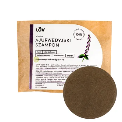 Lov Ajurwedyjski szampon w kostce do włosów przetłuszczających się z tulsi