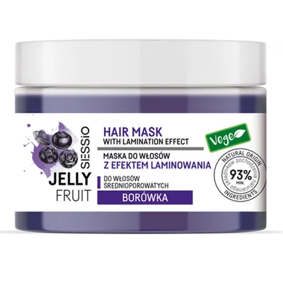 Sessio Jelly Fruit, Hair Mask with Lamination Effect (Maska do włosów z efektem laminowania dla włosów średnioporowatych `Borówka`)