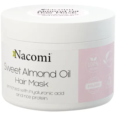 Nacomi Sweet Almond Oil Hair Mask (Maska do włosów z olejem migdałowym i proteinami ryżu (nowa wersja))