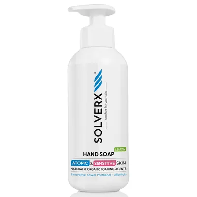 Solverx Atopic & Sensitive skin, Mydło do rąk dla osób z wrażliwą skórą (świeży zapach limonki)