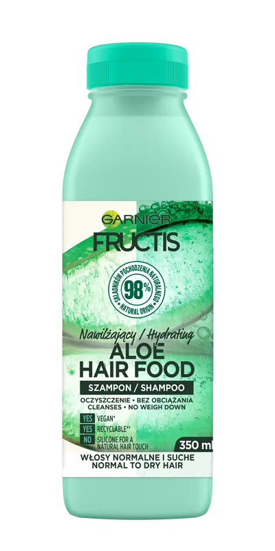 Garnier Fructis, Aloe Hair Food, Nawilżający szampon do włosów normalnych i suchych