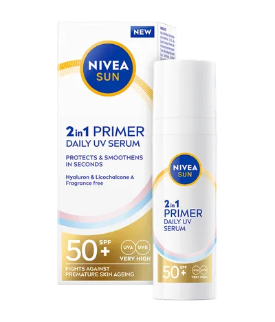 Nivea Sun, 2in1 Primer Daily UV Serum SPF50+ (Serum-baza z filtrem SPF50+)
