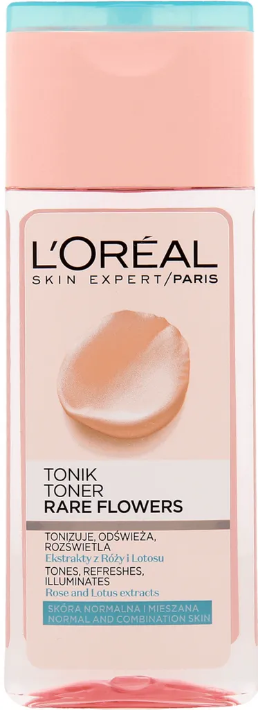 L'Oreal Paris Skin Expert, Rare Flowers, Toner (Tonik oczyszczający z ekstraktami z róży oraz lotosu skóra normalna i mieszana)