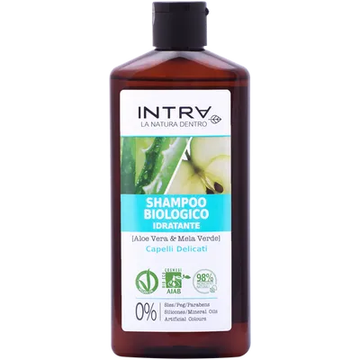 Intra Shampoo Biologico Idratante Aloe Vera & Mela Verde (Nawilżający szampon do włosów)