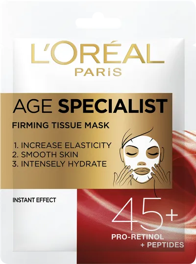 L'Oreal Paris Age Specialist 45+, Firming Tissue Mask (Ekspert Wieku 45+, Ujędrniająca maska w płachcie)