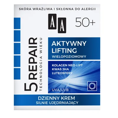 AA Technologia Wieku 5 Repair,  Dzienny krem silnie ujędrniający 50+ `Aktywny lifting`