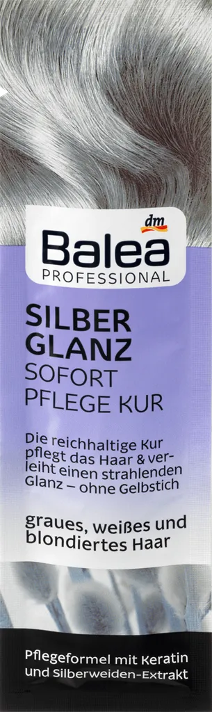 Balea Professional Silberglanz Sofort-Hilfe Haarkur [Sofort Pflege Kur] (Kuracja do włosów siwych lub bardzo jasnych)
