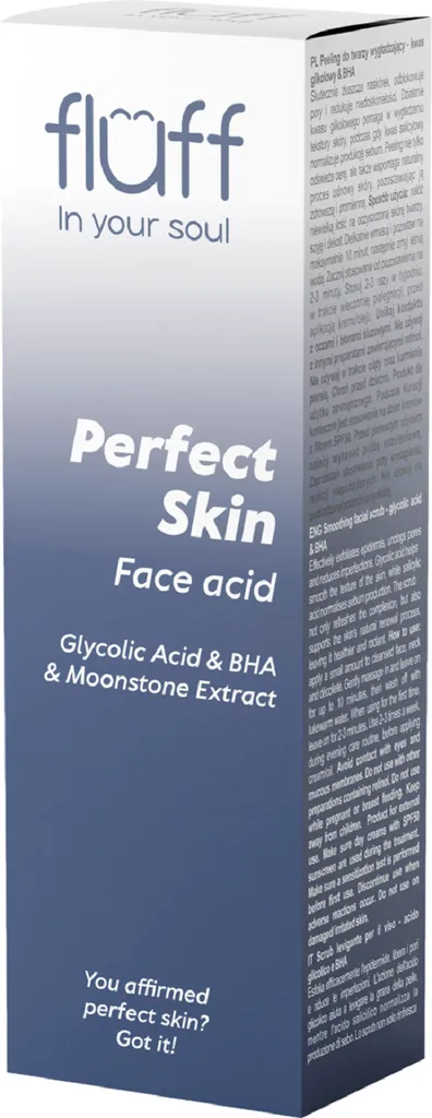 Fluff Perfect Skin Face Acid (Peeling do twarzy wygładzający z kwasem glikolowym i BHA)