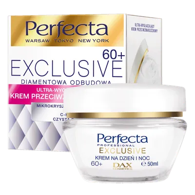 Perfecta Exclusive, Diamentowa odbudowa, Ultra-wygładzający krem przeciwzmarszczkowy 60+