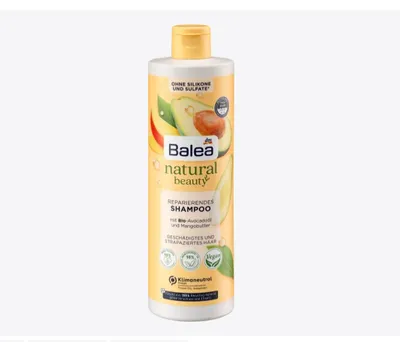 Balea Natural Beauty, Reparierendes Shampoo (Szampon regenerujący do włosów zniszczonych `Olej z awokado`)