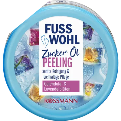 Fusswohl Zucker Öl Peeling Calendula- & Lavendelblüten (Peeling do stóp)