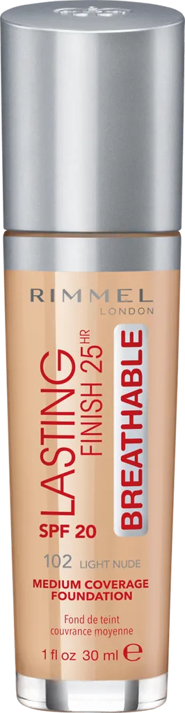 Rimmel Lasting Finish 25HR Breathable, Medium Coverage Foundation (Podkład do twarzy)
