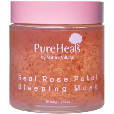 Pure Heals Real Rose Petal Sleeping Mask (Nawilżająca maska do twarzy na noc `Płatki róży`)