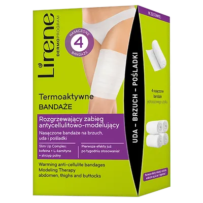 Lirene Dermoprogram Antycellulit, Termoaktywne bandaże rozgrzewające zabieg antycellulitowo - modelujacy