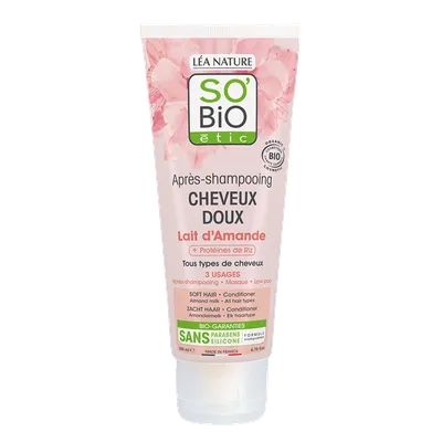 SO'BiO Etic Apres-Shampooing Cheveux Doux Lait d'Amande (Odżywka do włosów `Migdały i proteiny ryżu`)