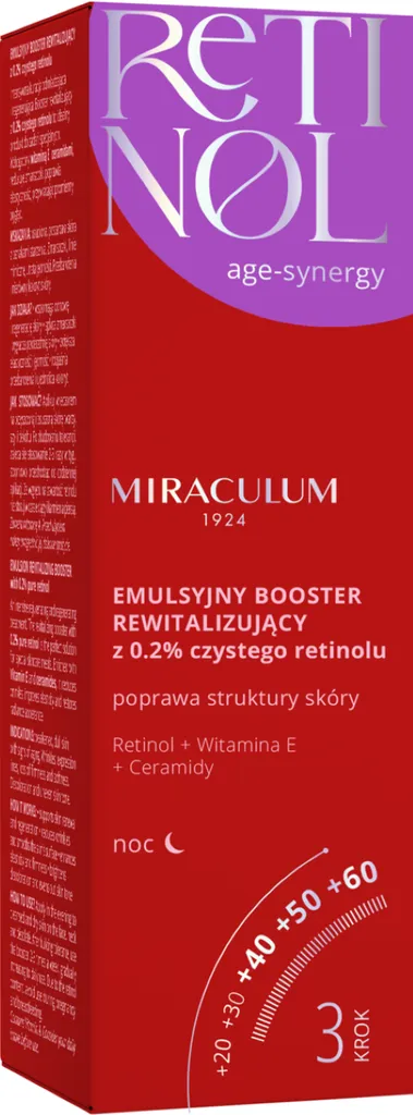 Miraculum Retinol Age-Synergy, Emulsyjny booster rewitalizujący na noc z 0,2% czystego retinolu