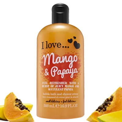 I Love... Cosmetics Mango & Papaya, Bubble Bath & Shower Creme (Żel pod prysznic i do kąpieli)