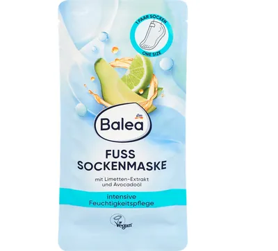 Balea Foot Mask with Lime Extract & Avocado Oil (Maska do stóp z ekstraktem z limonki i olejem z awokado)
