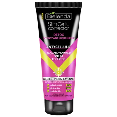 Bielenda Slim Cellu Corrector, Skoncentrowane serum korektor antycelluitowy `Węgiel + pieprz cayenne`