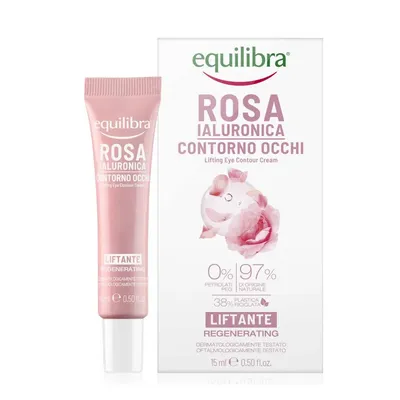 Equilibra Rosa Ialuronica, Contorno Occhi (Różany liftingujący krem pod oczy z kwasem hialuronowym)