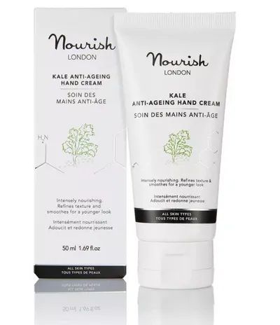 Nourish London Argan & Kale Anti-ageing Hand Cream (Przeciwstarzeniowy krem do rąk z ekstraktem z jarmużu)