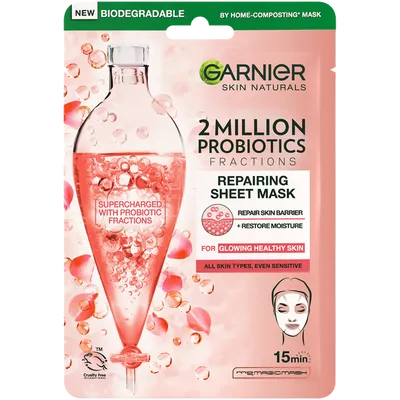 Garnier Skin Naturals, 2 Million Probiotics Fractions Repairing Sheet Mask (Regenerująca maska do twarzy na tkaninie)