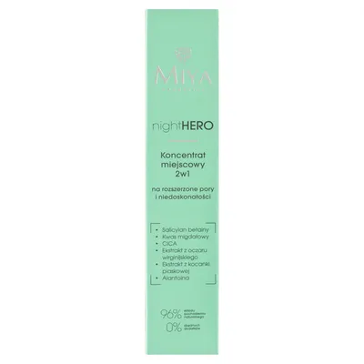 Miya Cosmetics nightHERO, Koncentrat miejscowy 2w1 na rozszerzone pory i niedoskonałości