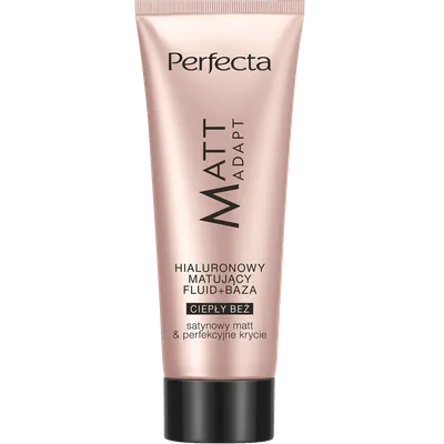 Perfecta Matt Adapt, Hialuronowy matujący fluid + baza