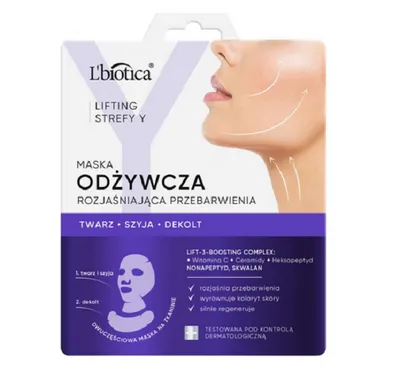 L'biotica Lifting Strefy Y, Maska odżywcza rozjaśniająca przebarwienia