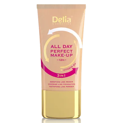Delia All Day Perfect Make-Up (Podkład kryjąco - matująco - wygładzający)