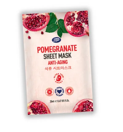 Boots Pomegranate Sheet Mask  Anti-aging (Maseczka odmładzająca na tkaninie)