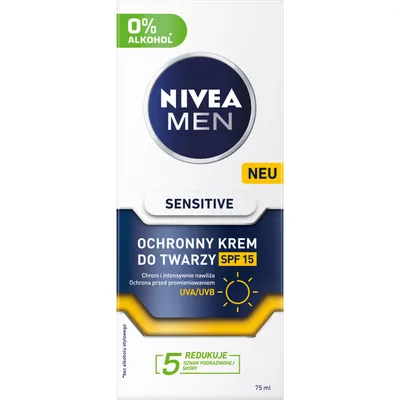 Nivea Men, Sensitive, Ochronny krem do twarzy SPF 15