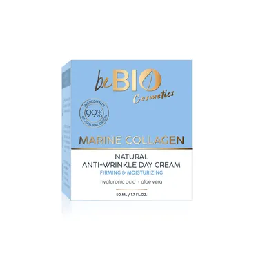 beBIO Marine Collagen, Naturalny krem przeciwzmarszczkowy do twarzy na dzień