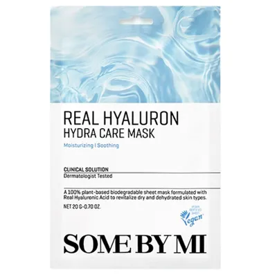 Some by MI Real Hyaluron, Hydra Care Mask (Nawilżająca maska do twarzy w płachcie z kwasem hialuronowym)