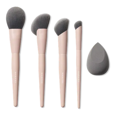 Morphe Brushes Shaping Essential,s Bamboo & Charcoal Infused Face Brush Set (Zestaw pędzli do makijażu twarzy)