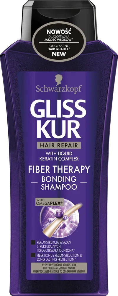 Schwarzkopf Gliss Kur Fiber Therapy, Szampon do włosów przeciążonych koloryzacją lub zabiegami stylizacyjnymi