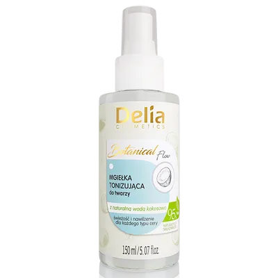 Delia Botanical Flow, Tonizująca mgiełka do twarzy z naturalną wodą kokosową