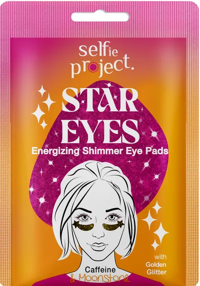 Selfie Project Star Eyes, Energizing Shimmer Eye Pads (Energetyzujące płatki pod oczy z kofeiną i kamieniem księżycowym)