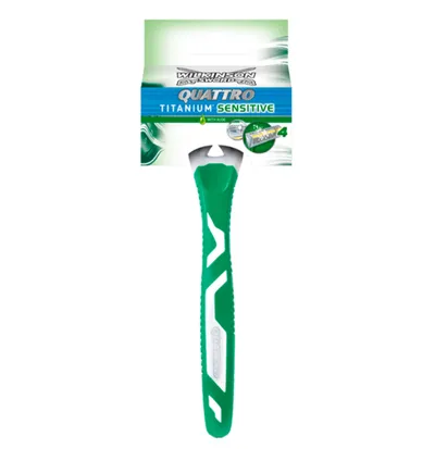 Wilkinson Sword Quattro Titanium Sensitive (Jednorazowa maszynka do golenia dla mężczyzn)