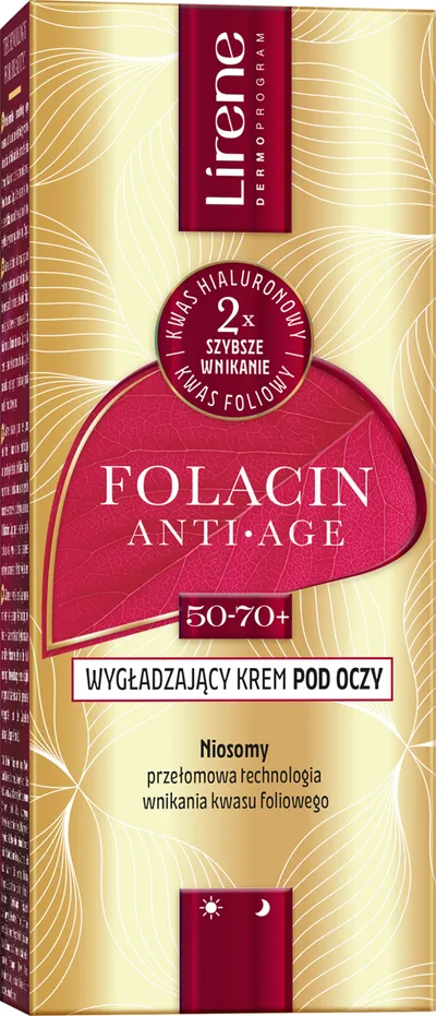 Lirene Dermoprogram Folacin Anti-Age, Wygładzający krem pod oczy 50-70+