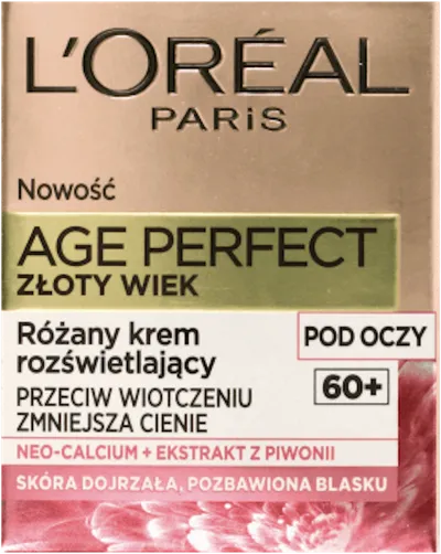 L'Oreal Paris Age Perfect, Golden Age, Rose Eye Cream 60+ (Złoty Wiek, Różany krem rozświetlający pod oczy 60+)