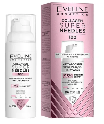 Eveline Cosmetics Collagen Super Needles, 100, Mezo-booster nawilżająco-odżywczy