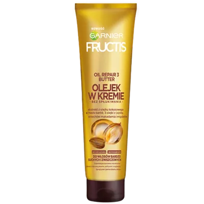Garnier Fructis, Oil Repair 3 Butter, Olejek w kremie do włosów bardzo suchych i zniszczonych