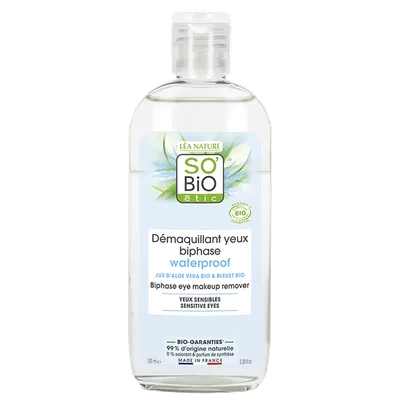 SO'BiO Etic Hydra Aloe Vera, Demaquillant Yeux Ultra-Doux [Extra-gentle Eye Makeup Remover] (Ultra delikatny płyn do demakijażu oczu z aloesem)