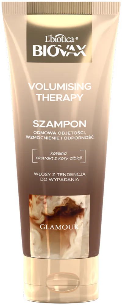 L'biotica Biovax Glamour, Volumising Therapy, Szampon do włosów z tendencją do wypadania