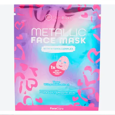 Action Skin Bliss, Metallic Face Mask with Vitamin Complex (Maska do twarzy w płachcie)