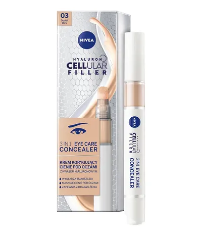 Nivea Hyaluron Cellular Filler, 3 in 1 Eye Care Concealer (Krem korygujący cienie pod oczami z kwasem hialuronowym)