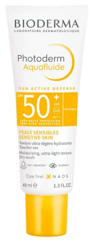 Bioderma Photoderm Aquafluide Invisible SPF 50+ (Bezbarwny fluid ochronny do twarzy SPF 50+)