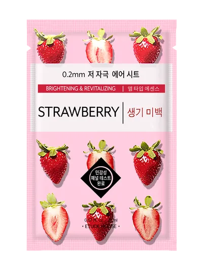 Etude 0.2mm Therapy, Air Mask Strawberry (Rozjaśniająca maska z ekstraktem z truskawki)